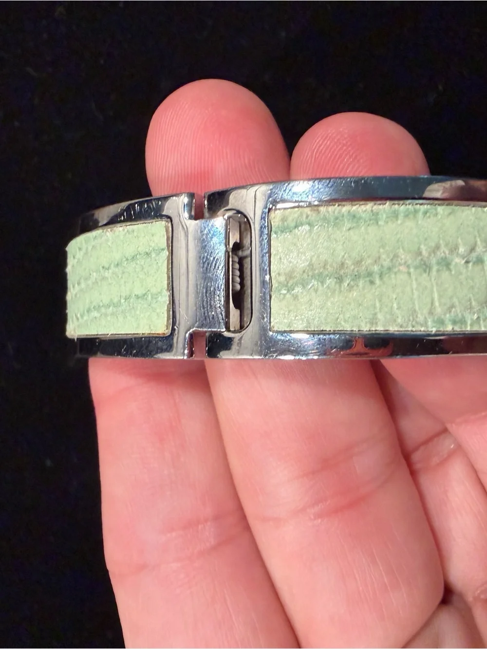 Vince Camuto Silver-Tone Bracelet with Mint Green Inlay